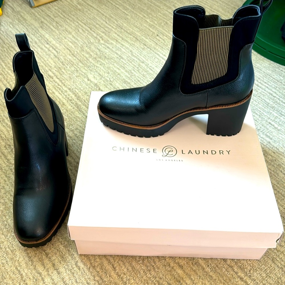 Chinese Laundry Black Heeled Boots